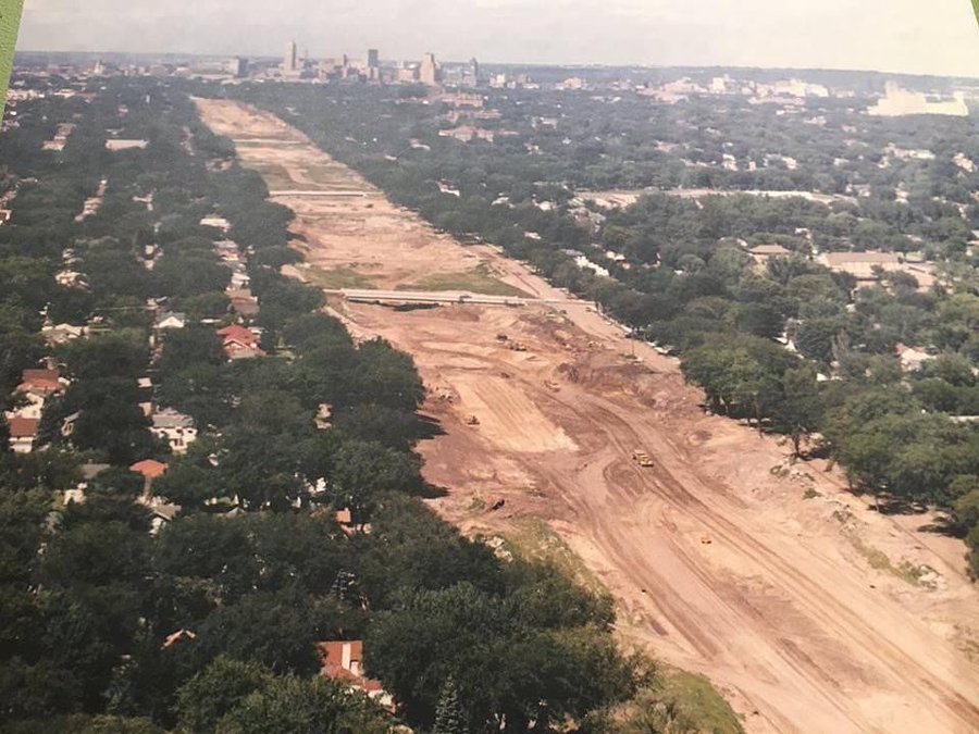 Aerial Photo of I-35W construction in Minneapolis, MI